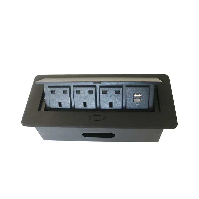 Desktop pop up Socket 3 UK plug with USB A&A charging with 1.8m power cable - Image 4