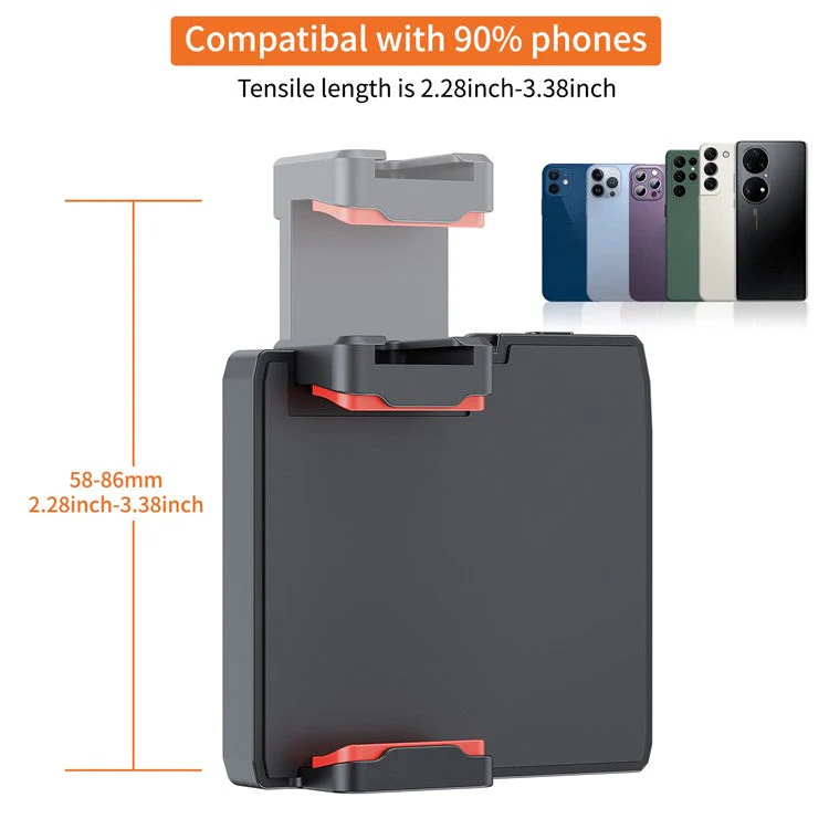 UURIG PH-14 Wireless Selfie Booster Handle Grip Phone Holder Stabilizer Built-in LED Fill Light for Video Photo Shooting - Image 8